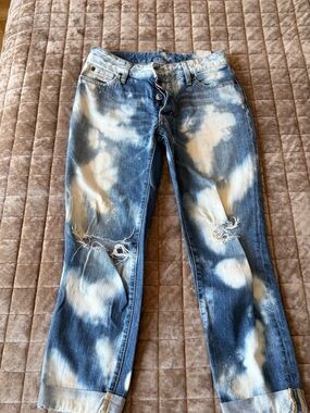 DSQUARED2 Women's Tie-Dye Distressed Jeans - Blue & White